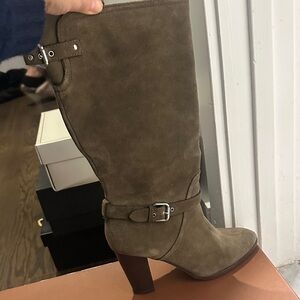 Coach Olive Suede Heeled Boots